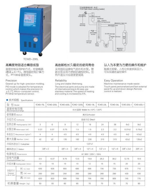水式模溫機規(guī)格圖